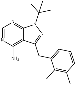 4-Amino-1-tert-butyl-3-(2,3-dimethylbenzyl)pyrazolo[3,4-d]pyrimidine 结构式