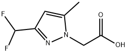 2-[3-(二氟甲基)-5-甲基-1H-吡唑-1-基]乙酸, 957487-29-5, 结构式