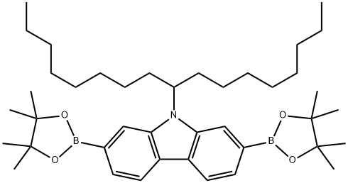 9-(1-Octylnonyl)-2,7-bis(4,4,5,5-tetramethyl-1,3,2-dioxaborolan-2-yl)-9H-carbazole Structure