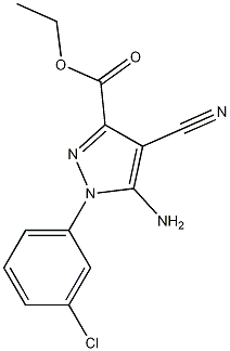 ETHYL 5-AMINO-1-(3-CHLOROPHENYL)-4-CYANOPYRAZOLE-3-CARBOXYLATE, 96734-87-1, 结构式