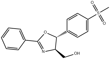 (4R,5R)-4,5-Dihydro-5-[4-(methylsulfonyl)phenyl]-2-phenyl-4-oxazolemethanol Struktur