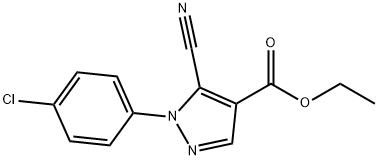 ethyl 1-(4-chlorophenyl)-5-cyano-1H-pyrazole-4-carboxylate 化学構造式