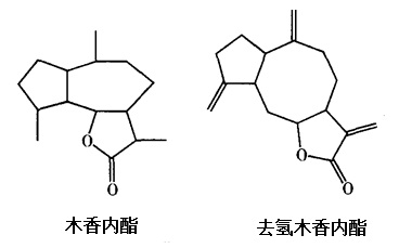 木香内酯、去氢木香内酯结构式