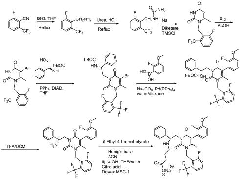 synthesis of elagolix sodium