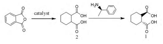 反-1,2-环己烷二甲酸的合成路线图
