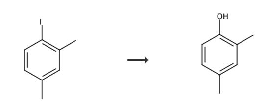 图2 2，4-二甲基苯酚的合成路线[4]。  在0.1小时内向CuI（19.0 mg，10 mol%）和8