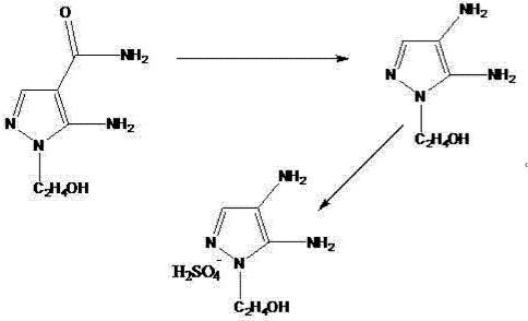 4,5-二氨基-1-(2-羟乙基)吡唑硫酸盐的制备方法