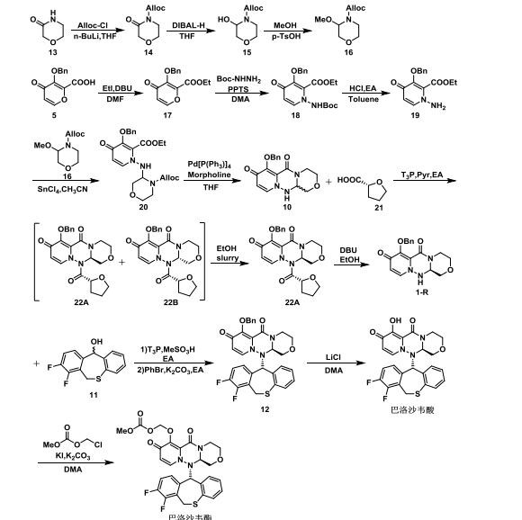  巴洛沙韦酯的合成路线