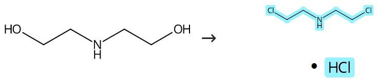 双（2-氯乙基）胺盐酸盐的合成路线
