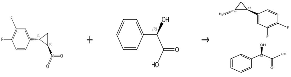 (1R，2S)-2-(3，4-二氟苯基)环丙胺(R)-扁桃酸盐的合成