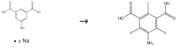图1 5-氨基-2，4，6-三碘间苯二甲酸的合成路线