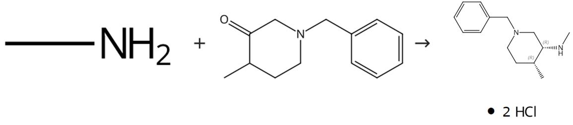 图1 (3R，4R)-N，4-二甲基-1-(苯基甲基)-3-哌啶胺盐酸盐的合成路线