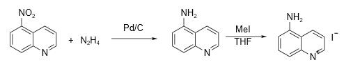 5-氨基-1-甲基喹啉-1-鎓碘化物合成路线