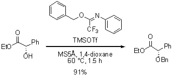 非塩基条件化でのO-ベンジル化