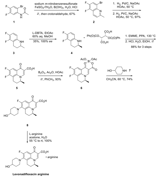 Levonadifloxacin Arginine synthesis