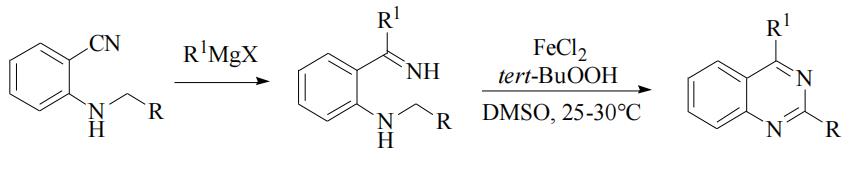2-苄基氨基苯腈合成2-苯基-4-取代的喹唑啉