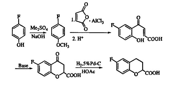 6-氟色满-2-羧酸的合成路线