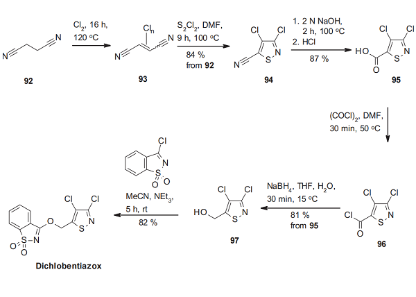 1,2-Benzisothiazole, 3-[(3,4-dichloro-5-isothiazolyl)methoxy]-, 1,1-dioxide