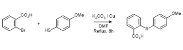  2-(4-methoxyphenyl)thio)benzoic acid synthesis