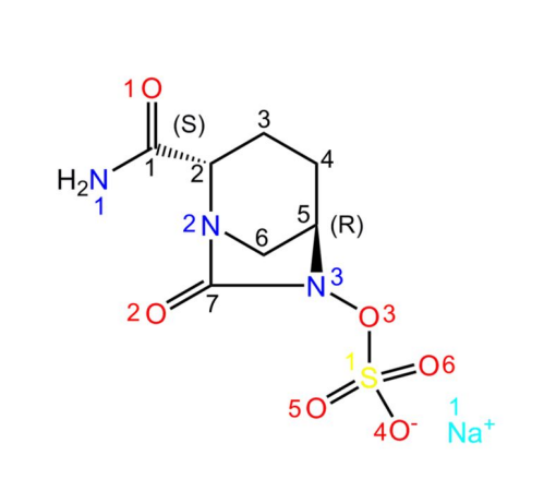Molecular structure of Avibactam sodium
