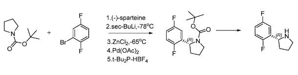 (R)-2-(2,5-二氟苯基)吡咯烷的有机合成方法