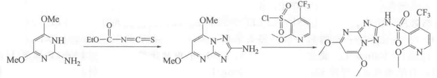 甲氧磺草胺的合成路线