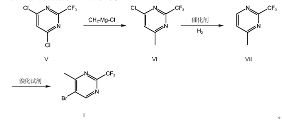 5-溴-4-甲基-2-三氟甲基嘧啶的合成路线