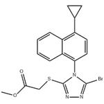 Methyl 2-(5-broMo-4-(4-cyclopropylnaphthalen-1-yl)-4H-1,2,4-triazol-3-ylthio)acetate pictures