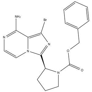 (2S)-2-(8-amino-1-bromoimidazo[1,5-a]pyrazin-3-yl)-1-Pyrrolidinecarboxylic acid phenylmethyl ester