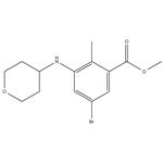Benzoic acid, 5-broMo-2-Methyl-3-[(tetrahydro-2H-pyran-4-yl)aMino]-, Methyl ester