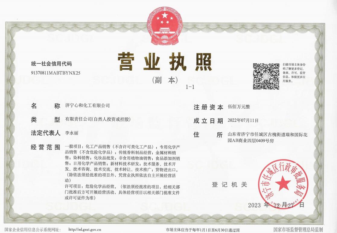 Business License Of EnterpriseLegal Person