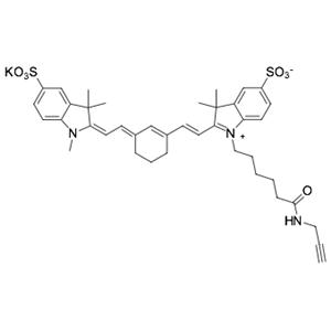 Sulfo-Cyanine7 alkyne，Sulfo-Cy7 alkyne，磺酸基活性荧光染料