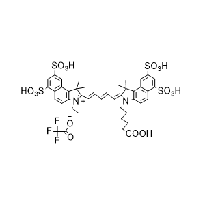 2-[5-[3-(5-羧基戊基)-1,3-二氢-1,1-二甲基-6,8-二磺基-2H-苯并[e]吲哚-2-亚基]-1,3-戊二烯基]-3-乙基-1,1-二甲基-6,8-二磺基-1H-苯并[e]吲哚鎓内