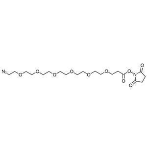 Azido-PEG5-NHS Ester，N3-PEG5-NHS，叠氮-五聚乙二醇-琥珀酰亚胺