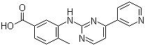 CAS 登录号：641569-94-0, 4-甲基-3-[[4-(3-吡啶基)-2-嘧啶基]氨基]苯甲酸
