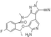 CAS # 1454846-35-5, PF 06463922, (10R)-7-Amino-12-fluoro-10,15,16,17-tetrahydro-2,10,16-trimethyl-15-oxo-2H-4,8-methenopyrazolo[4,3-h][2,5,11]benzoxadiazacyclotetradecine-3-carbonitrile