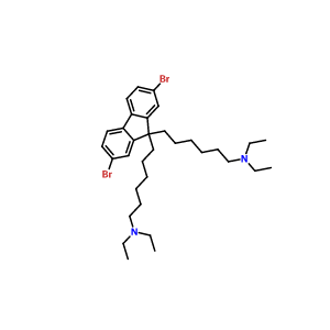 2,7-二溴-9,9-双（6-（N，N-二乙基氨基）己基）芴