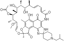 CAS 登录号：72559-06-9 (76609-88-6), 利福布汀, 利福布丁, 4-N-异丁基螺哌啶利福霉素 S