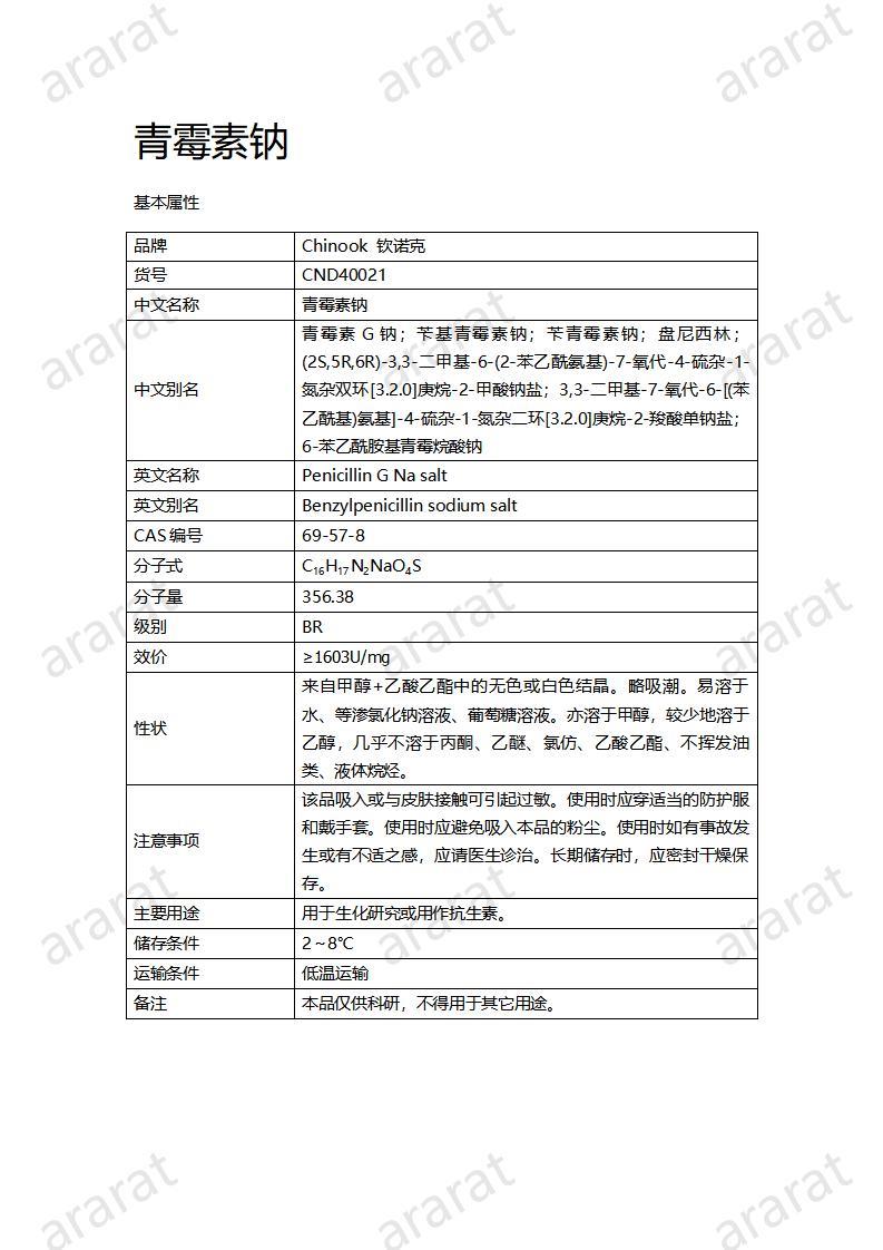 青霉素钠注射说明书图片