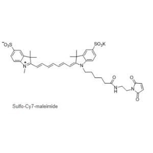 CAS号：1422279-40-0，水溶cy7-MAL，Sulfo-Cy7 maleimide，磺化Cy7-马来酰亚胺