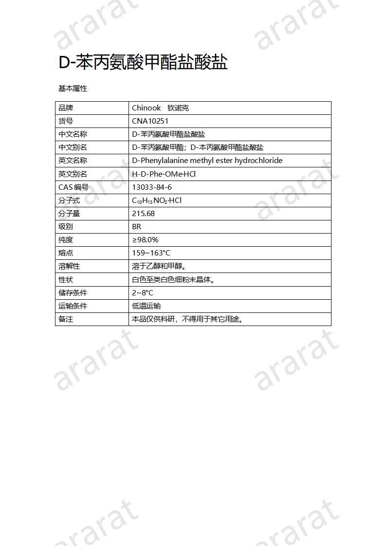 CNA10251 D-苯丙氨酸甲酯盐酸盐_01.jpg