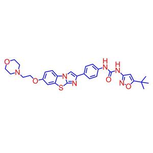 N-(5-叔丁基异恶唑-3-基)-N-{4-[7-[2-(吗啉-4-基)乙氧基]咪唑并[2,1-B][1,3]苯并噻唑-2-基]苯基}脲950769-58-1