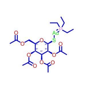 ((2S,3R,4S,5R,6R)-3,4,5-三乙酰氧基-6-(乙酰氧基甲基)四氢-2H-吡喃-2-硫基)(三乙基膦)金34031-32-8