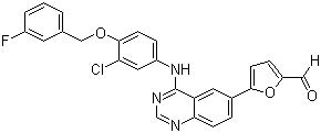 CAS 登录号：231278-84-5, 5-[4-[[3-氯-4-[(3-氟苯基)甲氧基]苯基]氨基]-6-喹唑啉]-2-呋喃甲醛
