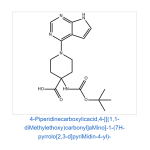4-((叔丁氧基羰基)氨基)-1-(7H-吡咯并[2,3-D]嘧啶-4-基)哌啶-4-羧酸;4-(BOC-氨基)-1-(7H-吡咯并[2,3-D]嘧啶-4-基)哌啶-4-甲酸