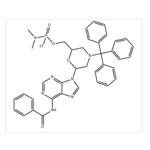 Phosphoramidochloridic acid, N,N-dimethyl-, [6-[6-(benzoylamino)-9H-purin-9-yl]-4-(triphenylmethyl)-2-morpholinyl]methyl ester