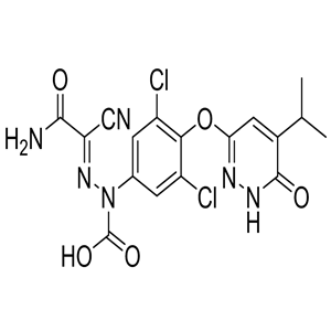 (E）-2-（2-氨基-1-氰基-2-氧代亚乙基）-1-（3,5-二氯-4-（（5-异丙基-6-氧代-1,6-二氢哒嗪-3-基）氧基）苯基）肼-1-羧酸