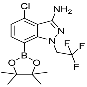 4-氯-7-(4,4,5,5-四甲基-1,3,2-二氧杂硼烷-2-基)-1-(2,2,2-三氟乙基)-1H-吲唑-3-胺 产品图片