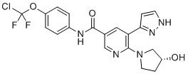 CAS 登录号：1492952-76-7, N-[4-(氯二氟甲氧基)苯基]-6-[(3R)-3-羟基-1-吡咯烷基]-5-(1H-吡唑-3-基)-3-吡啶甲酰胺